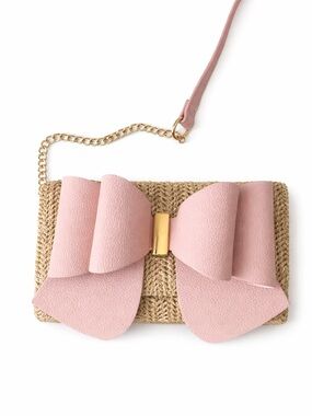 LIKE DREAMS Bonnie Straw Wallet Bowtie Crossbody Bag